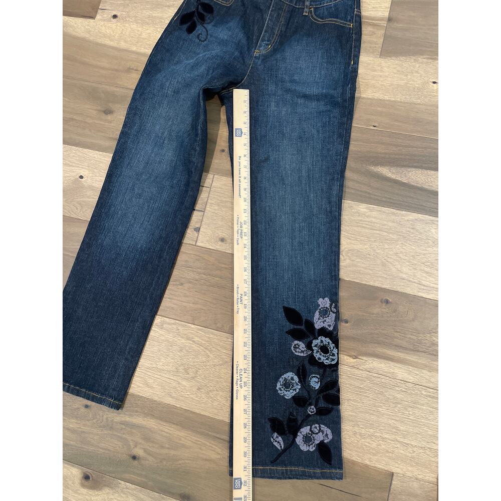 Talbots Size 4 Dark Wash Stretch Jeans Embroidered Floral Women’s - Picture 7 of 9